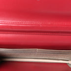 Patent Quilted Brilliant Wallet On Chain WOC Red