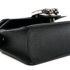 Dollar Calfskin Crystal Mini Dionysus Top Handle Bag Black Crystal