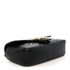 Calfskin Matelasse Super Mini GG Marmont Shoulder Bag Black