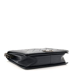 Calfskin Double Stitch Large Boy Flap Navy Blue