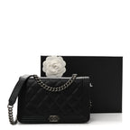Caviar Quilted Boy Wallet On Chain WOC Black
