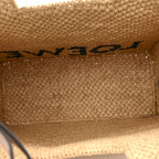 X PAULA'S IBIZA Raffia Font Tote Natural Tan
