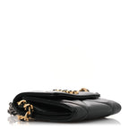 Lambskin Quilted Chanel 19 Flap Coin Purse With Chain Black