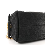 Washed Denim Quilted Mini Chanel 25 Handbag Black