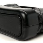 Aged Calfskin Quilted Small Gabrielle Logo Hobo Black