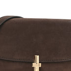 Nubuck Calfskin Sofia E/W Crossbody Wood Brown