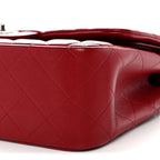 Caviar Quilted Jumbo Double Flap Dark Red