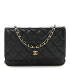 Caviar Quilted Wallet On Chain WOC Black
