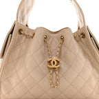 Caviar Quilted Small Chanel 25 Handbag Beige