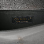 Caviar Quilted Small Boy Flap Black
