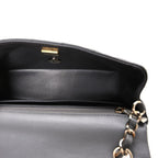 Lambskin Quilted Mini Rectangular Flap Dark Grey