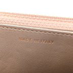 Iridescent Caviar Quilted Wallet on Chain WOC Beige