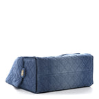 Washed Denim Quilted Medium Chanel 25 Handbag Blue