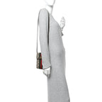 X BALENCIAGA BB Supreme Monogram Web Ophidia Phone Crossbody Bag Beige New Acero