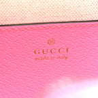 GG Supreme Monogram Textured Dollar Calfskin Web Ophidia Small Crossbody Bag Beige Ebony Fuchsia