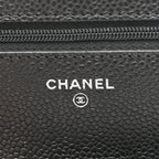 Caviar Quilted Wallet on Chain WOC Black