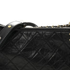 Aged Calfskin Quilted New Medium Gabrielle Hobo Black