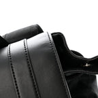 Soft GG Supreme Monogram Calfskin Web Double Buckle Backpack Black