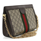 GG Supreme Monogram Web Small Ophidia Chain Shoulder Bag Brown