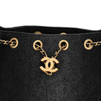Washed Denim Quilted Mini Chanel 25 Handbag Black