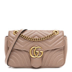 Calfskin Matelasse Small GG Marmont Shoulder Bag Porcelain Rose