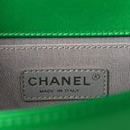 Metallic Calfskin Quilted Medium Boy Flap Green