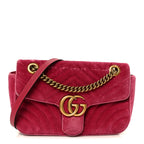 Velvet Matelasse Small GG Marmont Shoulder Bag Light Raspberry Rose