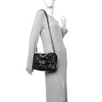Shiny Goatskin Quilted Medium Chanel 19 Flap Black