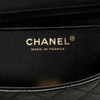 Lambskin Quilted Mini Rectangular Flap Black