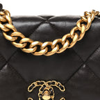 Lambskin Quilted Medium Chanel 19 Flap Dark Brown