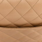 Caviar Quilted Jumbo Double Flap Beige Clair