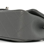 Caviar Quilted Mini Rectangular Flap Grey