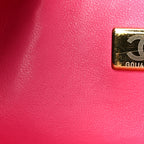 Caviar Quilted Medium Double Flap Pink