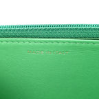 Shiny Goatskin Quilted Chanel 19 Wallet On Chain WOC Green