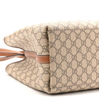 GG Supreme Monogram Emblem Large Tote Bag Beige Dark Brown