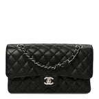 Caviar Quilted Medium Double Flap Black
