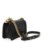 Caviar Quilted Small Boy Flap Black