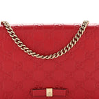 Guccissima Signature Bowy Chain Wallet Hibiscus Red