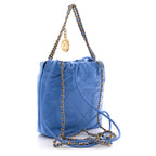 Shiny Calfskin Quilted Mini Chanel 22 Blue