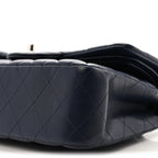 Lambskin Quilted Small Double Flap Blue