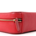 Caviar Quilted Filigree Vanity Clutch With Chain Red