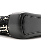Tweed Calfskin Small Gabrielle Hobo Black White