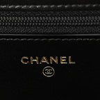 Lambskin Quilted Chanel 19 Wallet On Chain WOC Black