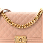 Caviar Quilted Medium Boy Flap Beige