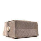 Suede Quilted Medium Chanel 25 Handbag Dark Grey