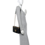 Calfskin Matelasse Small GG Marmont Shoulder Bag Black