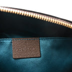 GG Supreme Monogram Textured Dollar Calfskin Web Small Ophidia Dome Shoulder Bag Beige Ebony New Acero