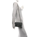 Lambskin Quilted Mini Rectangular Flap Black