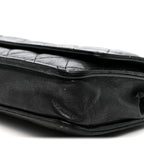 Crumpled Calfskin Quilted Wallet On Chain WOC So Black