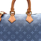 Calfskin Monogram Speedy P9 Bandouliere 30 Silk Blue